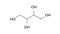 threitol molecule, structural chemical formula, ball-and-stick model, isolated image sugar alcohol