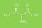 Threonine l-threonine, Thr, T amino acid molecule. Skeletal formula.