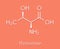 Threonine l-threonine, Thr, T amino acid molecule. Skeletal formula.