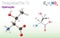 Threonine (Thr, T) amino acid molecule. (Chemical formula C4H9NO3)