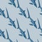 Thresher shark seamless pattern in scandinavian style. Marine animals background. Vector illustration for children funny textile