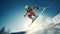 The Thrill of a Jumping Skier in Extreme Winter Sports. Generative AI