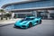 The thrill of speed and luxury with a Yas Marina Blue Koenigsegg Jesko supercar generative Ai