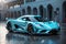 The thrill of speed and luxury with a Yas Marina Blue Koenigsegg Jesko supercar generative Ai