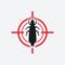 Thrips icon red target. Insect pest control sign