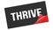 THRIVE text on black red sticker stamp