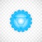 Throat chakra Visuddha in blue color isolated on transparent background. Isoteric flat icon. Geometric pattern.