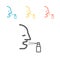 Throat spray line icon. Vector sign for web graphics.