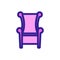 Throne of the King icon vector. Isolated contour symbol illustration