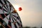 Throw darts on the red target. Is to run a successful marketing business as planned The goal is to go forward.