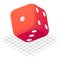 Throw dice icon, isometric style