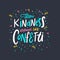 Throw Kindness around like confetti. Lettering colorful phrase. Vector illustration. Isolated on black background.