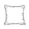 Throw pillow sketch. Vector illustration.