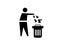 Throw trash in trash can symbol prohibition notice sign