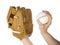 Throwing baseball into glove