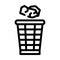 throwing rubbish line icon vector illustration