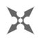 Throwing star ninja shuriken vector flat icon. Kill fun antique seam simple sharp silhouette weapon