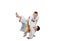 Throws Judo a doing sportsmens in judogi