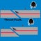 Thrust fault diagram, on blue background , geology