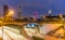 Thu Thiem Tunnel and financial buildings by night