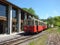 Thuin - June 4: Old heritage streetcar tramway in Aisne.Photo taken on June 4, 2017, Aisne, Belgium.