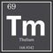 Thulium chemical element, dark square symbol