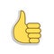 thumb colored emoji sticker icon. Element of emoji for mobile concept and web apps illustration