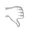 Thumb down hand gesture sketch vector illustration