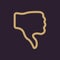 The thumb down icon. Rejected and no, negative symbol. Flat