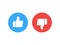 Thumb icons. like and dislike. vector illustration.