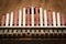 Thumb piano Kalimba, Mbira with silver and red tines