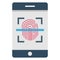 Thumb scan, finger print Color Vector icon which can easily modify or edit