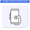 Thumb tap hand gesture line icon