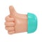 Thumb up 3d icon. Cartoon character hand like gesture. Business clip art isolated with clipping path. Approval concept