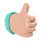 Thumb up 3d icon. Cartoon character hand like gesture. Business clip art isolated with clipping path. Approval concept
