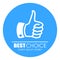 Thumb up best choice icon