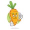 Thumb up Carrot mascot, Carrot character, Carrot cartoon