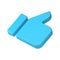 Thumb up cool success like gesture blue 3d icon positive recommendation realistic vector