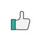 Thumb up filled outline icon