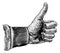 Thumb Up Hand Sign Retro Vintage Woodcut