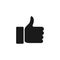 Thumb up icon. Like black sign. Deal and agree silhouette symbol