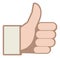 Thumb up icon. Ok hand gesture. Agree symbol