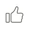 Thumb up icon vector. Line like symbol isolated. Trendy flat outline ui sign design. Thin linear li