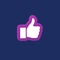 Thumb up like icon. Good, ok or follow symbol vector illustration. Positive social media logo of agreement and