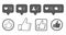 Thumb up, like icons, follower comment vector set