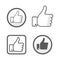 Thumb up, like icons vector set, social network