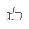Thumb up line icon, outline vector sign
