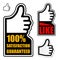 Thumb up satisfaction guaranteed label