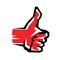 Thumb up stylized vector symbol