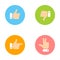 Thumb Up, Thumb Down, Peace Hand, Forefinger Icons Set